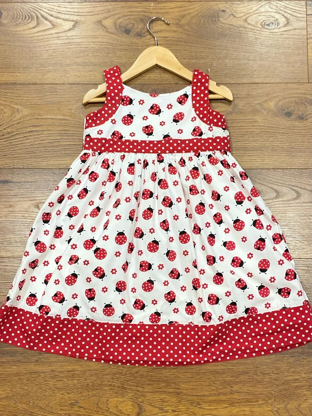 Gymboree Girls Polka Dot Ladybug Red and White Sundress Size 5